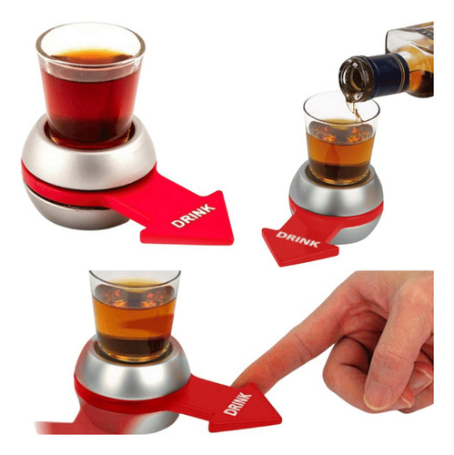 Juego Vaso Giratorio De Mesa Con Puntero Shots Divertido