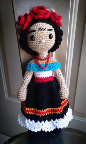 Imagen 2 de 5 de Amigurumi Muñeca Frida Kahlo Crochet