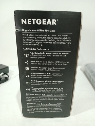 Enrutador Wifi 6 Netgear Ax1800, Modem Gamer, Router/gaming (Usado)