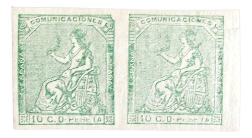 España - Pareja Sellos S-dentar Yv. 133 1873 Falsos L1719