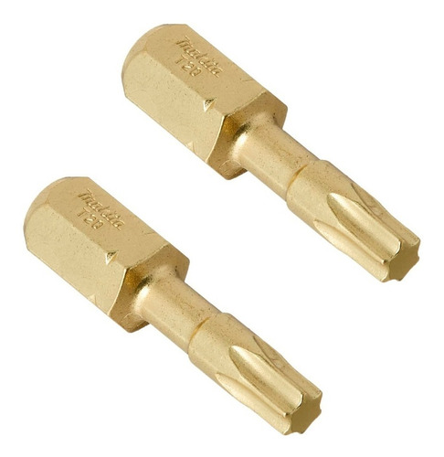 Imagen 1 de 5 de 2 Puntas Atornilladoras Makita T20 Impact Gold 25 Mm B-28416