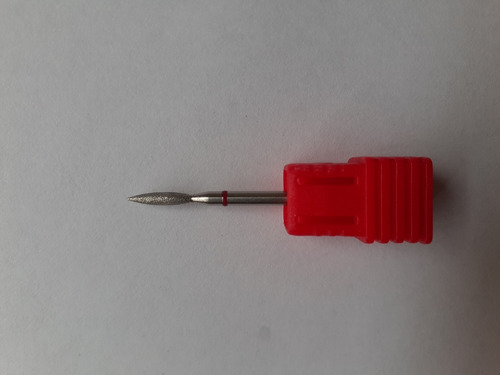 Imagen 6 de 7 de Fresa Flama Diamantada Roja Para Manicura Rusa 0.23