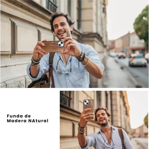 Carcasa Funda Bamboo Personalizable Grabada Para Iphone 13 Marrón Claro