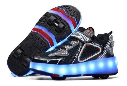 Zapatillas De Cuatro Ruedas Con Luz Led Para Niños