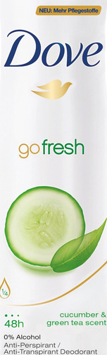 Desodorante Dove Go Fresh De Pepino Y Té Verde, 150 Ml, Paqu