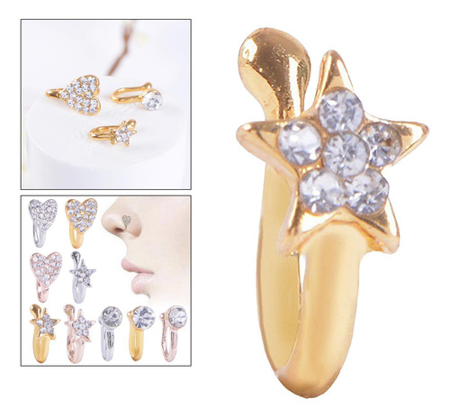 2 Encanto De Moda Anillo De Nariz De Cristal No Estrella De