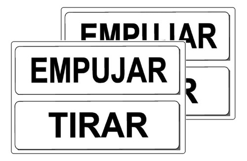 X2 Señalitica Empujar Tirar Puerta Letrero Adhesivo30cmx20cm