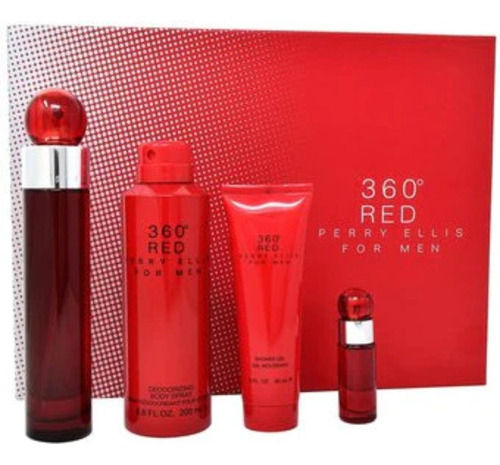 Perry Ellis 360 Red Men Edt 100ml + 7,5ml + Body Spray + Sg