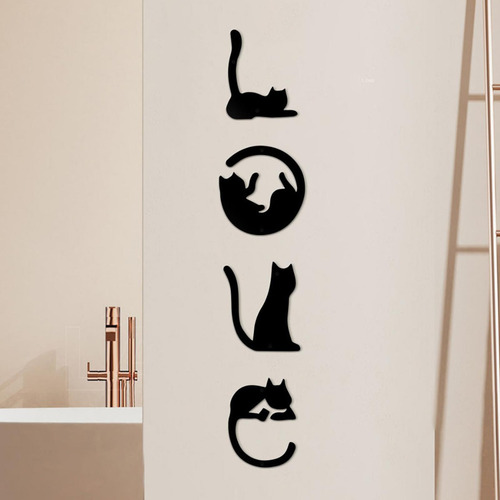 4 Peças De Metal Para Montagem Na Parede, Decoração Amor,