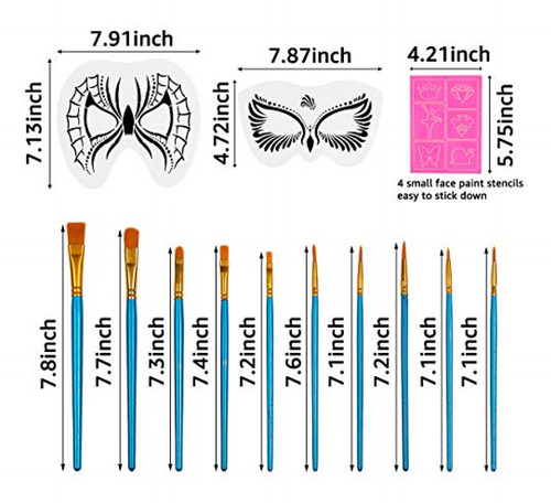 Imagen 2 de 7 de Pintura Facial Kit De 31 Plantillas De Cara, 17 Plantillas D