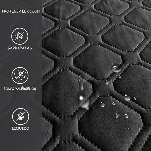 Funda De Colchón Tamaño Queen 100 % Impermeable De 200 X 150 Negro Matrimonial