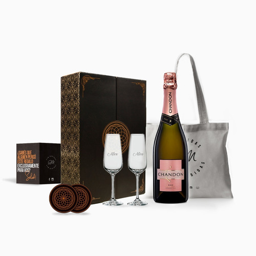 Experiencia  Chandon Rose + 2 Copas Vidrio Personalizadas