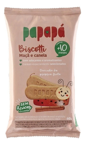 Biscoito Infantil Biscotti Maçã E Canela Papapá 60g