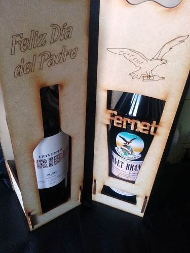 Imagen 3 de 6 de 8 Cajas Porta Vinos Fernet Fibrofacil Souvenirs Regalo Mdf