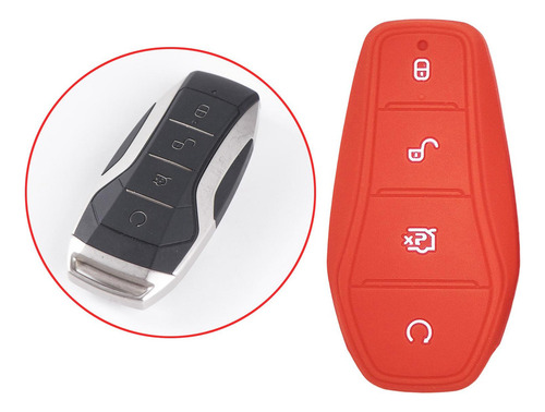 5 Funda De Silicona Para Llave De Coche, Reemplazo De Rojo