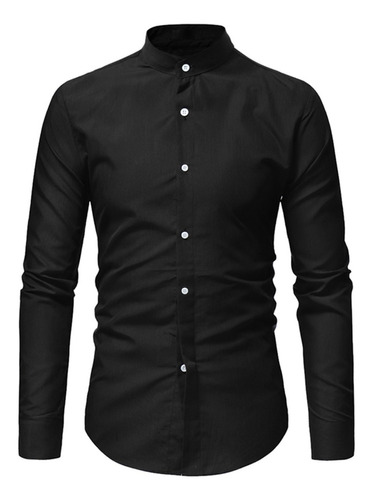 Camisa Slim Fit Casual Moda Manga Larga Para Hombre