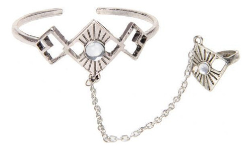 - 2xmujeres Vintage Plata Metal Geometría Brazalete