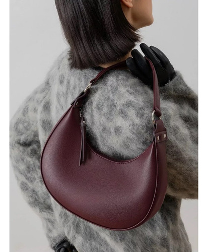Bolso De Mano De Color Liso Con Cierre Magnético Para Axilas