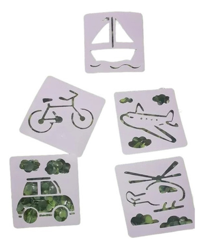 Stencil Set  Infantil Vehiculos X 5u