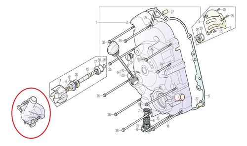 Tapa Bomba De Agua Daelim S3 250 - Rvm