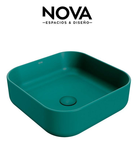 Nvlav7787 Lavamanos Art Square Finecraft 39cm Chrome Green