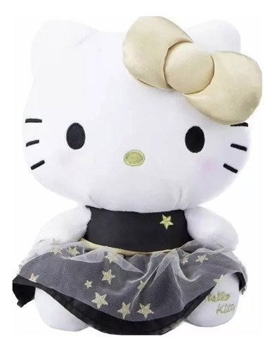 Peluche Hello Kitty Negro Dorado San Valentin Regalo 50cm