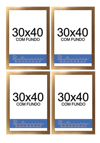 Kit 4 Molduras 30x40 Quadro Foto Painel Decoração Com Fundo