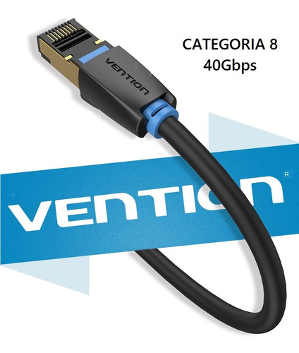Imagen 2 de 8 de Cat8 Cable 8 Metros Stp Oro 24k Rj45 40gb Lan Internet Gamer