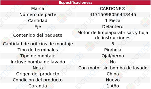 1 Motor Limpiaparabrisas Delantero Lexus Lx570 08 Al 11