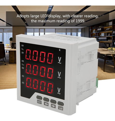 Medidor De Voltaje Trifásico Dtm-av96 Programable Led Digita