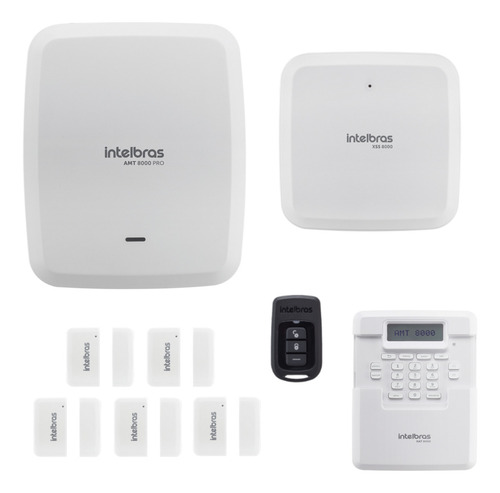 Kit Amt 8000 Pro Alarme Sem Fio Teclado Sirene Magnetico