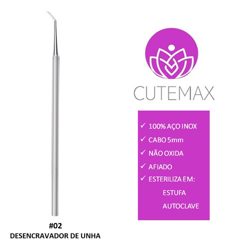 Kit Manicure 5 Pçs Alicate Palito 2x1 Desencravador Espátula