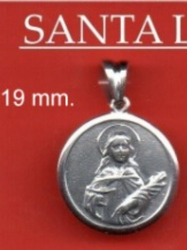 Medalla Santa Lucia Plata 19 Mm Kendra Joyas