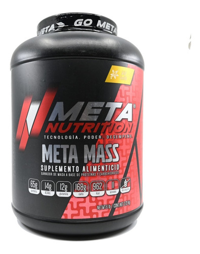 Proteina Meta Nutrition Meta Mass 2.72 Kg (6 Libras) Sabor Cookies and cream