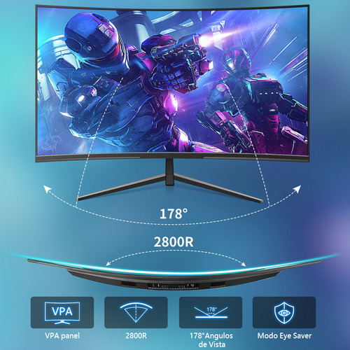 Monitor gamer curvo Vedd FreeSync Monitor Gamer Curvo led 27" preto