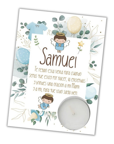 70 Velitas Con Oración Para Baby Shower Recuerdos