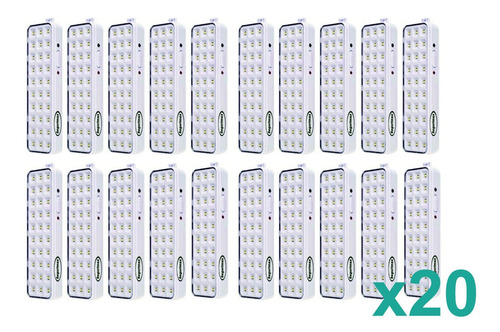 Kit 20 Luminária Lâmpada Emergência Segurimax 30 Leds Bivolt