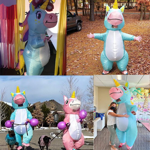 Fwefww Disfraz De Unicornio Inflable Para Adulto, Halloween