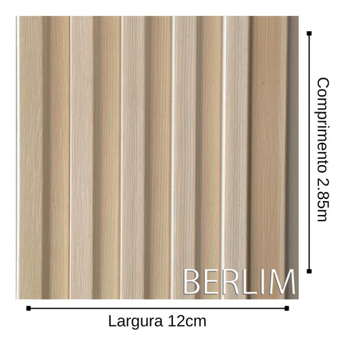 Imagem 2 de 6 de 1 Painel Decorativo Ripado Berlim 12,2cmx285cm Paredes Salas