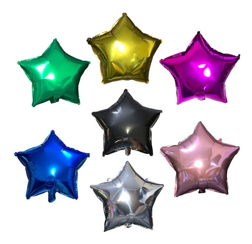 150 Globos Metalicos Estrella Helio 45 Cm Fiesta Boda Color