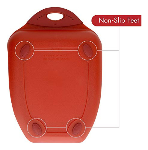 Tabla De Cortar Dexas Chop & Scoop, 9.5x13 Pulgadas, Rojo Sl