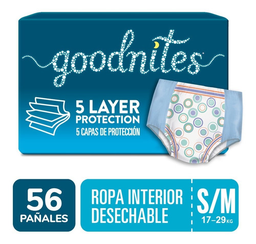 Huggies Goodnites P/m 4 Bolsones X 14 Unidades Ropa Interior