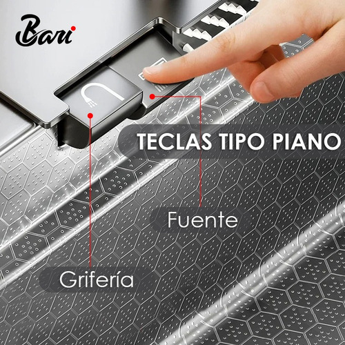 Fregadero Multifuncional Una Tina Acero Inox Negro Diamante