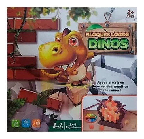  Juego De Mesa Bloques Locos Dinos Vertical - Playking