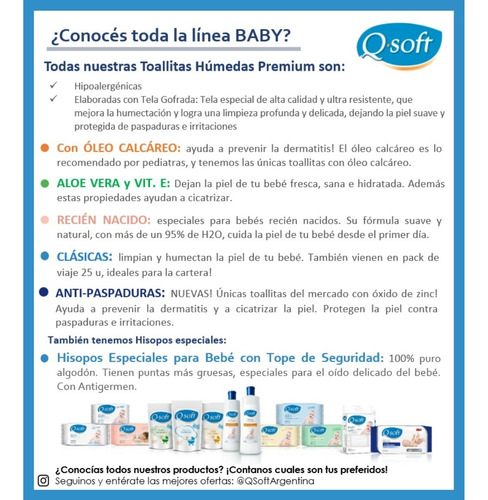 Imagen 6 de 7 de Toallitas Húmedas Premium Q-soft Aloe Vera (16 Paquetes)