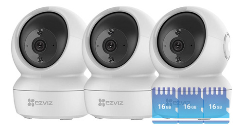 Kit X3 Cámara Seguridad Wifi 360 Ezviz + 3 Memorias Sd 16gb