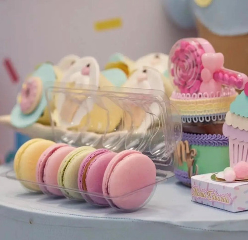 Imagem 6 de 6 de 100 Embalagens Para Macarons De 5 Cavidades