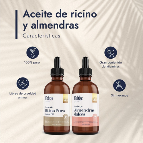 Imagen 2 de 7 de Aceite De Ricino + Aceite De Almendras + Aceite De Coco