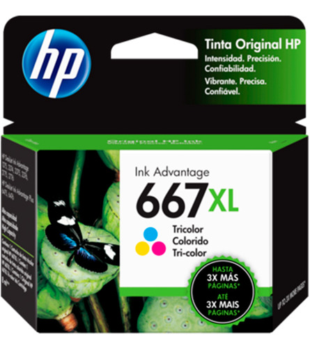 Cartucho De Tinta Hp 667xl Tricolor Alto Rendimiento