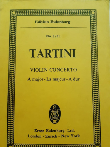 Tartini Giuseppe Violin + String Orchestra A Major Partitura